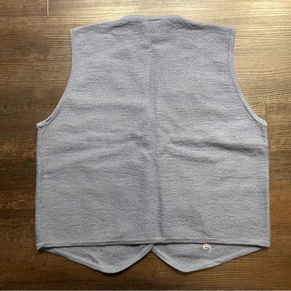 Vtg Cottagecore Women’s Size L Sweater Vest Wool Blue Floral Ribbon Embroidery - Picture 9 of 9